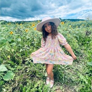 KIDS | Girl’s Charming Floral Pink Dress | Size 7